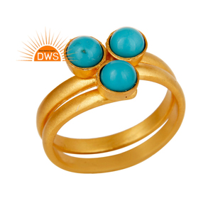 Latest Handmade Design Natural <b>Turquoise</b> Gemstone Spiral <b>Ring</b> for Women Jewelry Manufacturer - Product Image 1