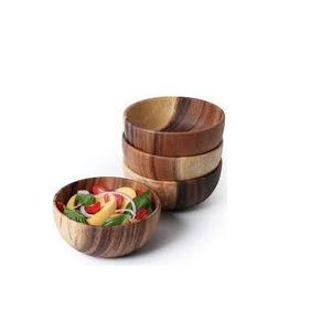 Cuenco de madera para ensalada de la mejor calidad, tazón de servicio de Acacia para frutas o ensaladas con cuchara de servicio, producto en oferta - Product Image 1