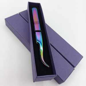 แหนบต่อขนตาพลาสม่าสีรุ้งโค้งสแตนเลสพร้อมโลโก้ตามสั่งดีไซน์ใหม่ - Product Image 2