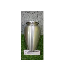 Urna de cremación clásica para cenizas de adultos, urna de plata lisa de aluminio humano para cenizas - Product Image 1