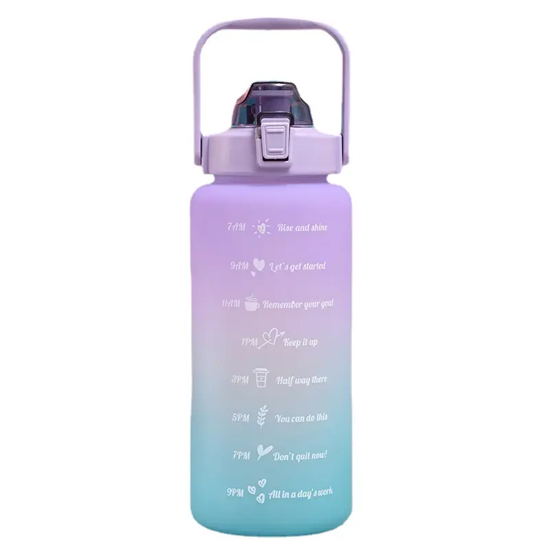 Amazon Customized 2000ml 64oz 1 litre gym sport fitness color changing cups plastic water bottles for drinks suppliers