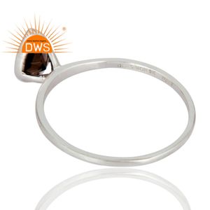 Anillo de GEMA de topacio ahumado para boda, venta al por mayor, hecho a mano, oro blanco de 9k sólido, proveedor de joyería - Product Image 3