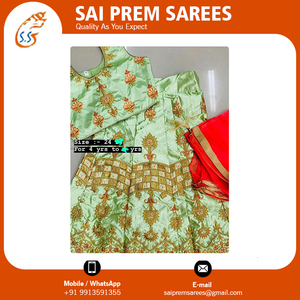 Suministro a granel de Lehenga para niños para bodas y fiestas, Sari de seda de último diseño para niñas y adultos, estilo de vestido étnico al mejor precio - Product Image 4