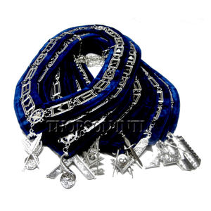 Collar de cadena Regalia masónico hecho a mano con cuero bordado y Joya de cinta delantal personalizado para uso masón - Product Image 6