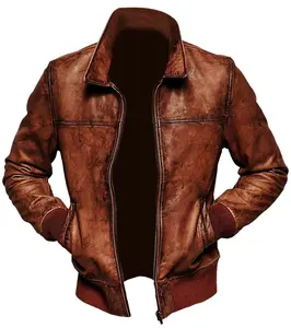 Açık kahverengi renk gerçek koyun deri Moto Biker ceketler dünya no 1 makineleri mevcut tüm renkler