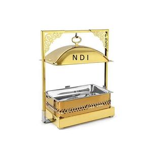 Casserole & <b>Buffet</b> <b>Food</b> <b>Warmer</b> Chafing Dishes With Hanger Lid Gold Plated Customized Hotel Catering Serving Chafing Dish - Product Image 1