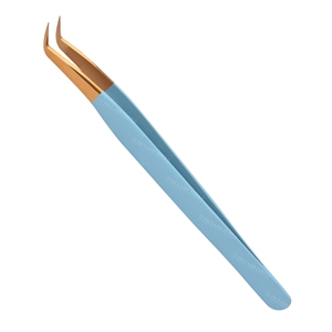 Nga Khối Lượng Mở Rộng Lông Mi Tweezes 75deg (Đầu Hẹp), Khối Lượng Mở Rộng Lông Mi Nhíp Trong Bầu Trời Màu Xanh Với Đầu Vàng - Product Image 3