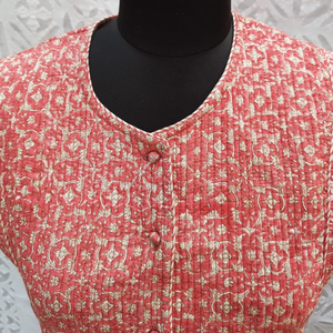 Wholesale High Quality Block Printing Fabric <b>Jackets</b> With Cotton Quilted, Button Down Long <b>Sleeve</b> Winter Warm <b>Women</b> Nehru Coat - Product Image 2