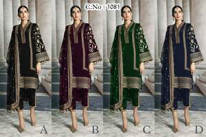 Ethinic-Juego de 3 piezas con mangas fancybell de Georgette kurti, conjunto de 3 piezas con bordado de red - Product Image 2