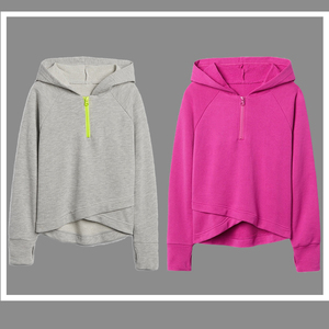 Free Style Women Pink white fleece custom Hip-hop women crop top oversize hoodie women sweatshirt as per customer requirement. - Product Image 5