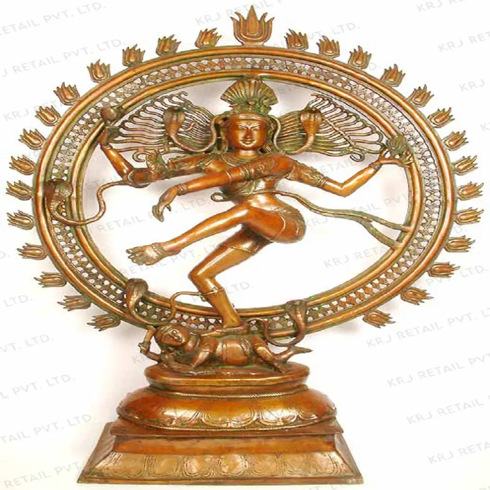 Antique Bronze Dancing Hindu God Natraja Statue For Office Home Decor 41"