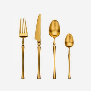 Ensemble de couverts de style portugais avec poignée ronde dorée, élégant chauffe-plat de buffet, ensemble de couverts raffiné - Product Image 6