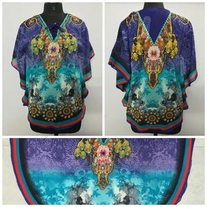 Ele Bollywood-inspirado medio diseñador blusa Casual primavera Digital impreso Floral bordado 3D American Crape - Product Image 2