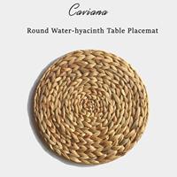 CAVIANA Camino de Mesa Plegable Ecológico de Jacinto de Agua Redondo Natural de Vietnam para Decoración del Hogar