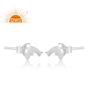 Pendientes de plata de ley 925 con forma de delfín, joyería fina - Product Image 2