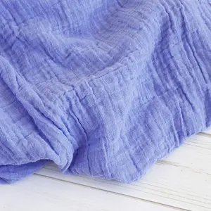 Đôi gạc Muslin nhăn trước khi rửa vải chải kỹ loại sợi 100% bông theo yêu cầu của người mua vật liệu thiết kế bền vững