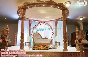 排他的な結婚式の木製の刻まれた曼荼羅シドニーゴージャスなインドの結婚式の木製の曼荼羅ユニークなラジワダの結婚式の木製の曼荼羅