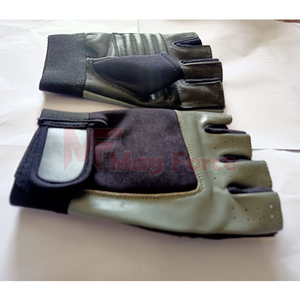 Guantes de Conducción de Cuero Suave para Hombre, Medios Dedos, Piel de Cabra, Protección para las Manos, Equipo de Defensa Personal - Product Image 4