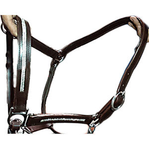 VENDO CUERO GENUINO Bling Cabestros de cuero marrón EN; dólar 6 tamaños COB completo Shetland - Product Image 1