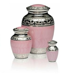 Baby Pink Aluminio Cremación adulto Urna Para Cenizas - Product Image 1