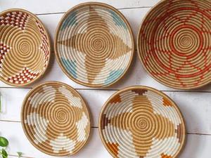 Panier en rotin du Vietnam, en rotin, fait à la main, artistique murale, plaque en jonc de mer pour la décoration () - Product Image 6