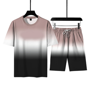 Diseño personalizado Impresión digital Camisetas con pantalones cortos Hombres y mujeres Ropa deportiva Chándal Camiseta de dos piezas Conjunto corto - Product Image 1
