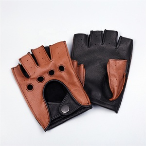 Gants de conduite en cuir de mouton véritable, mitaines sans doigts, de haute qualité, nouveaux modèles 2022 - Product Image 4