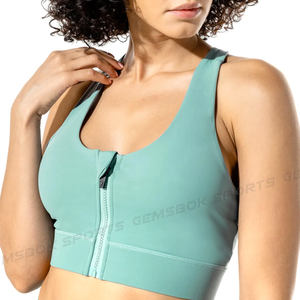 ชุดชั้นในกีฬาสตรีแบบมีซิป,บรากีฬาสตรีมีผลกระทบสูงต่อการออกกำลังกายพิมพ์โลโก้แบบกำหนดเองปี2022 - Product Image 3