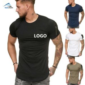 Camiseta de gimnasio de alta calidad para hombre, tejido de punto con diseño estampado - Product Image 1