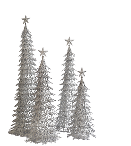 Ensemble de 4 dessus de TABLE en métal pour arbre de noël, décoration de noël de haute qualité - Product Image 1
