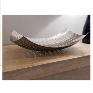 Tazón de servicio de latón y acero inoxidable, con forma redonda, nuevo diseño - Product Image 1