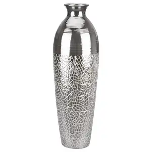 Slim Silver Metal Flower Vase wedding decoration centerpiece Centre Table Decoration Room Decoration Floor Vase available