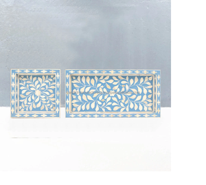 Bandeja plana ecológica con incrustaciones de hueso, juego de bandeja para quemador de incienso con incrustaciones de madreperla, posavasos incluido para incienso árabe Mubhkar - Product Image 2