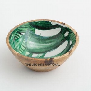 Vaisselle Design de luxe gratuit Bol décoratif en acier inoxydable Matériau bois Accessoires de cuisine pour la maison - Product Image 4