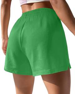 Pantalones cortos de sudor de verano de cintura alta para mujer, logotipo bordado impreso personalizado, pantalones cortos calientes de algodón y poliéster de alta calidad de talla grande - Product Image 3