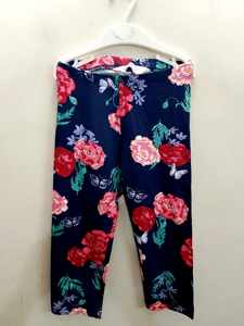 กางเกงเลกกิ้งเด็กผู้หญิงลายดอกไม้ ผ้าฝ้ายยืด สไตล์ลำลอง แบรนด์ดัง ของเหลือจากการผลิต  สต็อกจำนวนมากจากบังกลาเทศ - Product Image 4