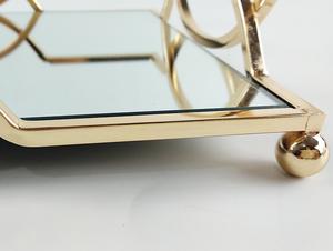 Tocador de diseño único de alta calidad, espejo redondo dorado para bañera, mesa de bandeja de Metal para comida y té - Product Image 2