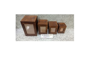 HIGH QUALITY WOODEN POLISHED FOUR DIFFERENT SIZE of CREMATION URN by BRASSWORLD INDIA - Product Image 2