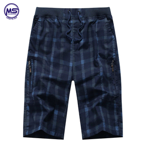 Long Shorts <b>Men</b> Plaid Cotton Casual Summer Shorts <b>Trousers</b> Back Zipper Pocket Male Board Shorts Custom Short Pants Customized - Product Image 5
