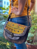 Ins — sac à main gitane en cuir, style indien, sacoche à bandoulière, Banjara Boho, sacs de travail Patch