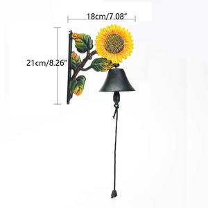 Sonnette murale en fonte avec oiseaux sur une branche, décoration rustique pour la maison, sonnette en métal massif, style campagnard, sonnette suspendue - Product Image 5