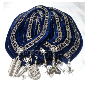 Collar de cadena de Oficial Masonic Regalia con joya bordada, punto de cruz y costura hechos a mano - Product Image 4