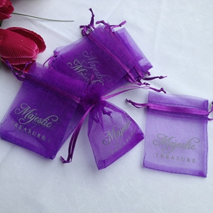 Bolsa de organza personalizada, embalaje de joyería, bolsas de organza con cordón de seda, venta al por mayor