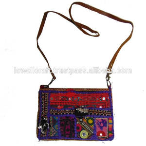 Bolso de Mano Abierto Tradicional Indio Unisex Vintage, de Lona de Algodón Bohemio con Patrón Geométrico y Bordado de Estilo Nacional - Product Image 2