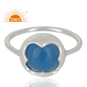 Round Blue Chalcedony Gemstone Handmade <b>Ring</b> <b>Silver</b> Fashion unisex <b>Ring</b> Manufacturer <b>925</b> <b>silver</b> <b>Ring</b> Jewelry - Product Image 2