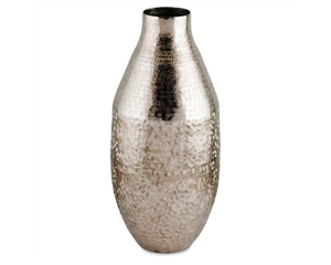 Florero de Metal nórdico de dos tonos, jarrones de diseño martillado de plata, florero alto decorativo de lujo para decoración de suelo de boda - Product Image 1