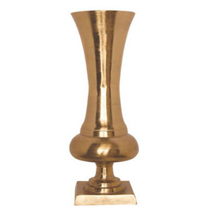 Jarrón chapado en oro de forma redonda de Metal de aluminio, jarrón de decoración de flores de mesa de aspecto moderno de estilo elegante - Product Image 1