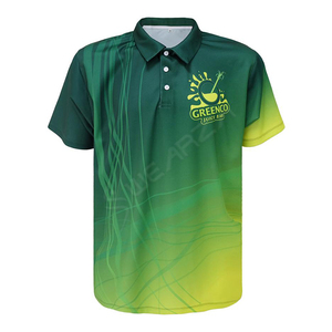 Los hombres más vendidos al por mayor Golf manga corta sublimada Polo camiseta sublimación espacios en blanco Unisex de punto 100% algodón cuello redondo - Product Image 2