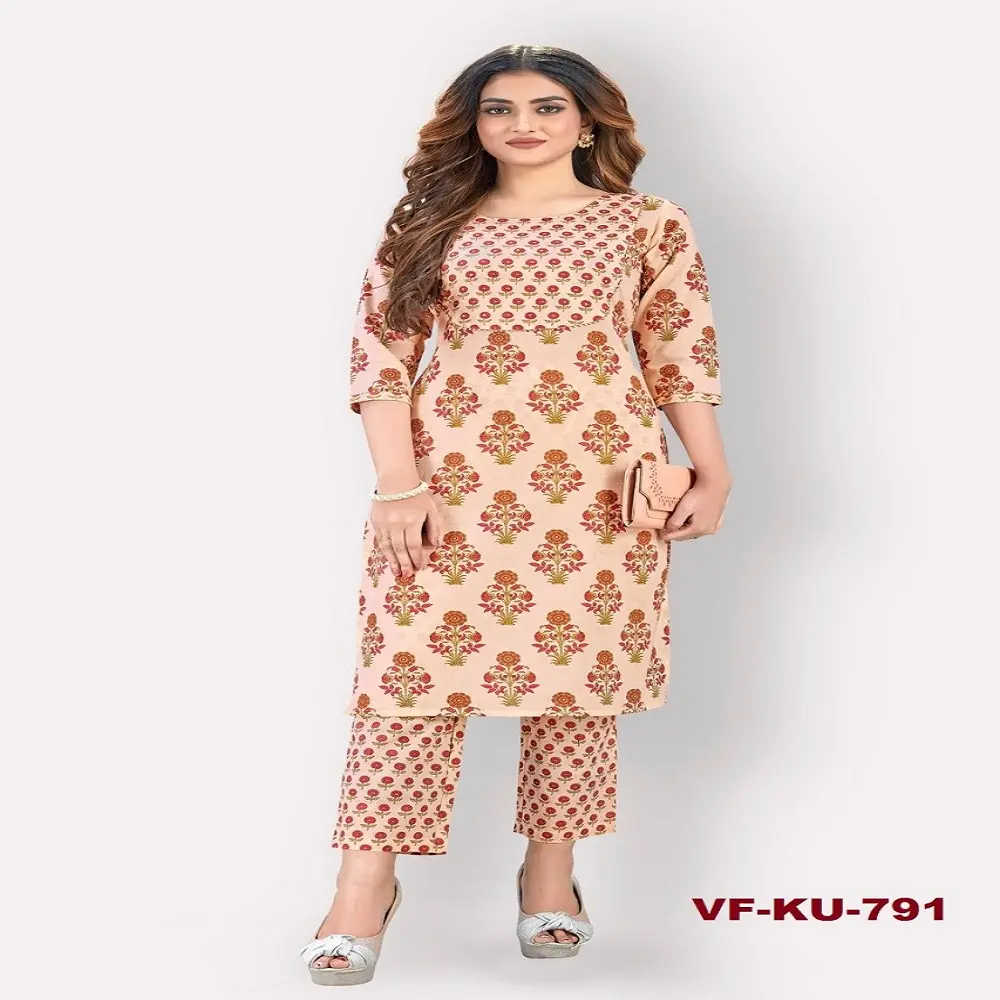 Look Casual Wear Girls tragen die meisten trend igen und neuen Rayon Long Kurtis für indische Baumwoll frauen Indische Kleidung Bedruckte Kurta Kurti