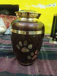 Urna Funeraria Metálica Estilo Americano con Patrón Naranja para Adultos, Artículos para Cremación - Product Image 5